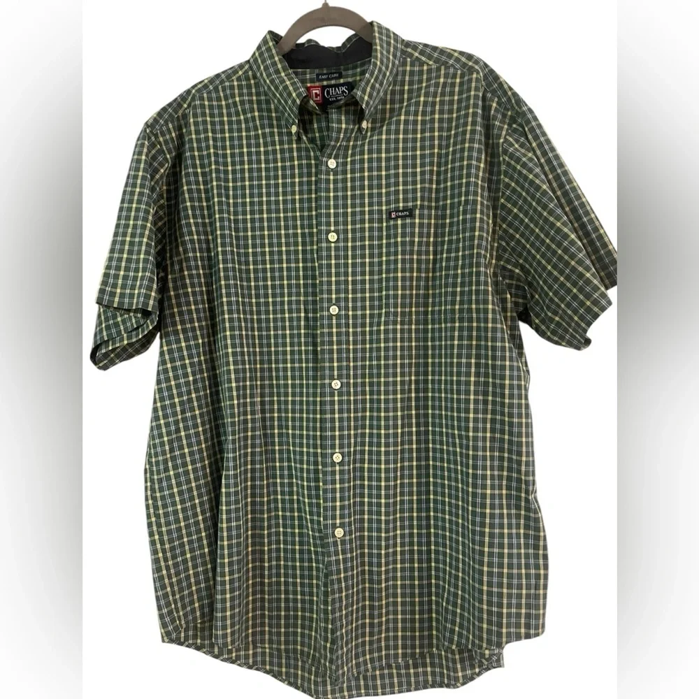 🎉HP🎉Chaps Green Plaid Men's Shirt XL🎉HP🎉 - Picture 2 of 4